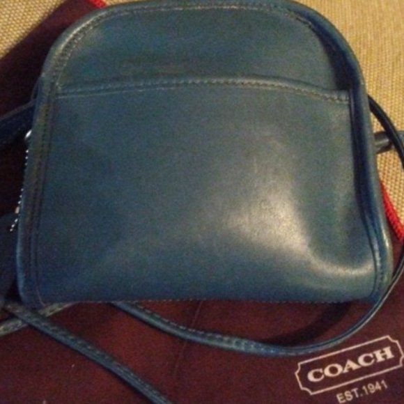 ❤️3 Piece COACH Blue Abbie 9017 Mini Crossbody Purse +FOB and Dustbag - Picture 9 of 10